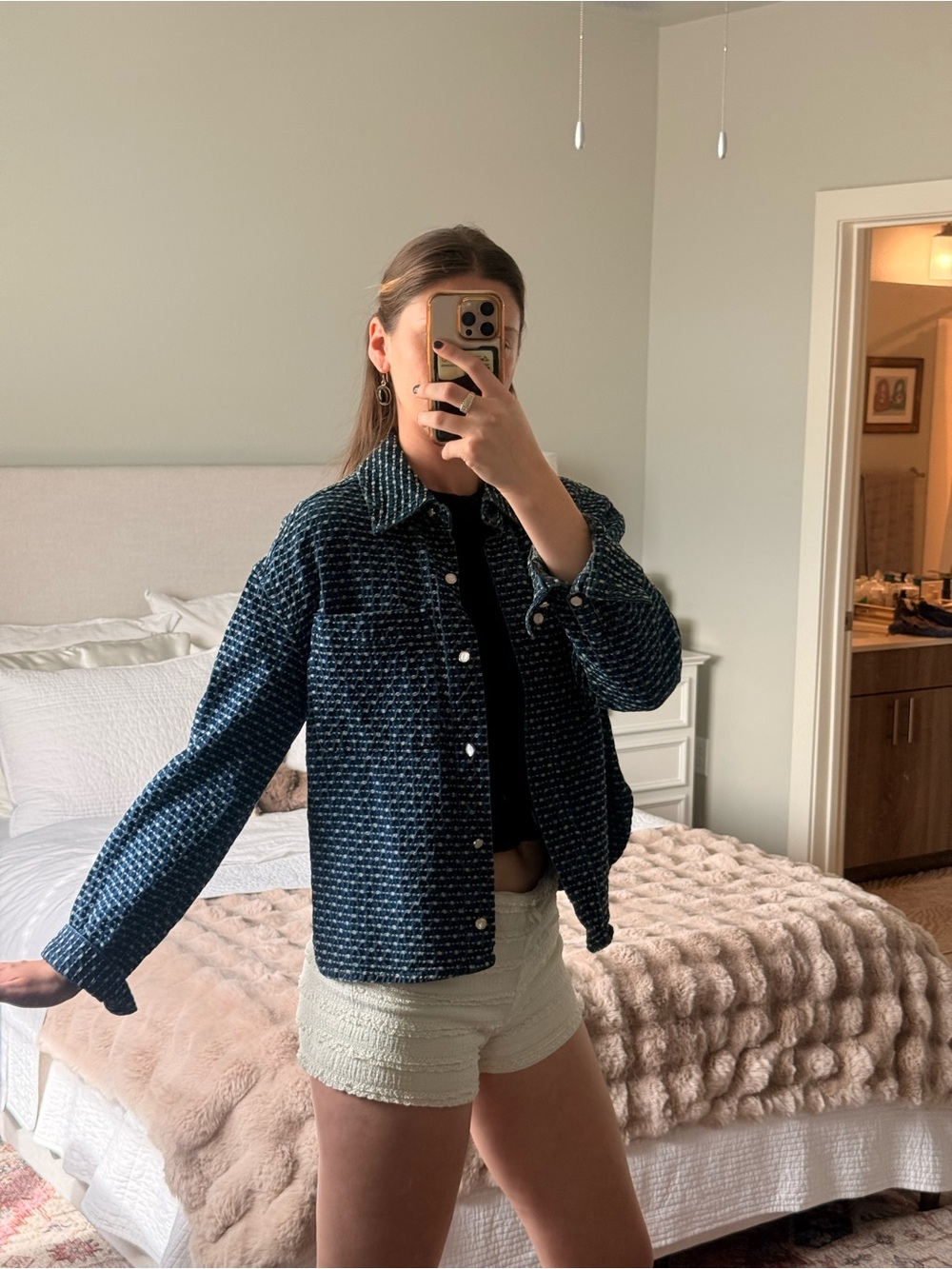 Blue Button Down Shacket